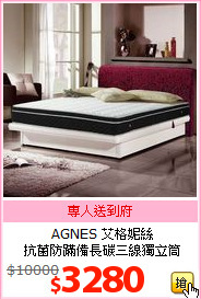 AGNES 艾格妮絲<br>
抗菌防蹣備長碳三線獨立筒