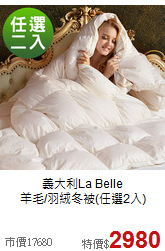 義大利La Belle <br/>
羊毛/羽絨冬被(任選2入)