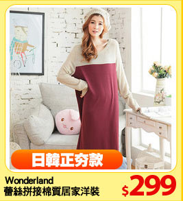 Wonderland 
蕾絲拼接棉質居家洋裝