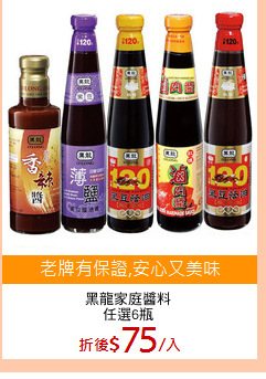黑龍家庭醬料
任選6瓶