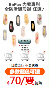 BeFun 內著專科
全防滑隱形襪 任選7