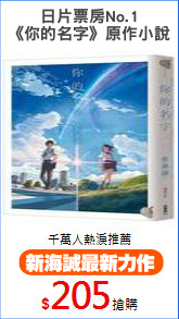 日片票房No.1
《你的名字》原作小說