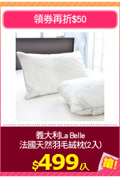 義大利La Belle
法國天然羽毛絨枕(2入)