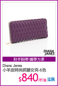 Diana Janes 
小羊皮時尚抓皺女夾-5色