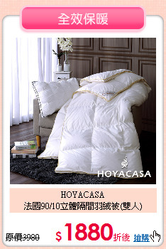 HOYACASA<BR>
法國90/10立體隔間羽絨被(雙人)