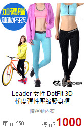 Leader 女性 DotFit 3D<br>
梯度彈性壓縮緊身褲