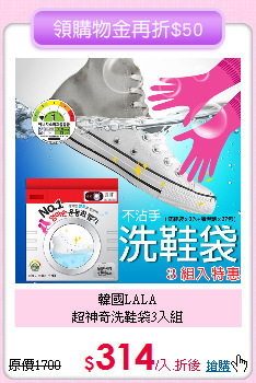韓國LALA<BR>
超神奇洗鞋袋3入組