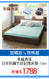 幸福角落
日本防蹣竹炭記憶床墊-10cm