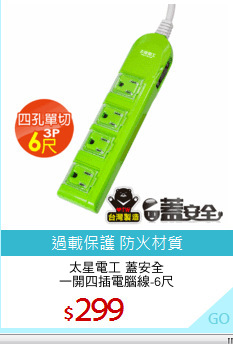 太星電工 蓋安全
一開四插電腦線-6尺