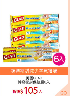 美國GLAD
神奇密封保鮮膜6入