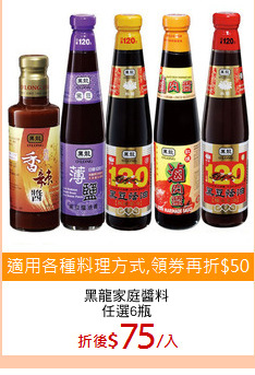 黑龍家庭醬料
任選6瓶