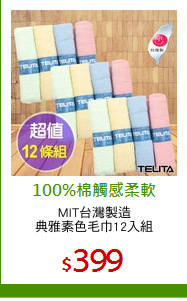 MIT台灣製造
典雅素色毛巾12入組