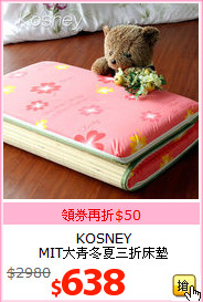 KOSNEY <br>
MIT大青冬夏三折床墊