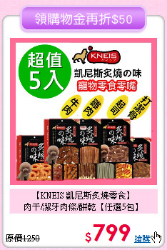 【KNEIS 凱尼斯炙燒零食】<br>
 肉干/潔牙肉條/餅乾【任選5包】