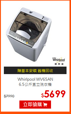 Whirlpool WV65AN<br>
6.5公斤直立洗衣機