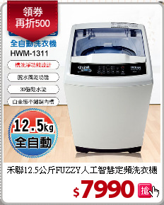 禾聯12.5公斤FUZZY人工智慧定頻洗衣機