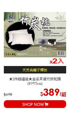 ★2件超值組★金洛貝達竹炭枕頭(45*75cm)
