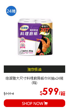 倍潔雅大尺寸料理廚房紙巾90抽x24捲(箱)