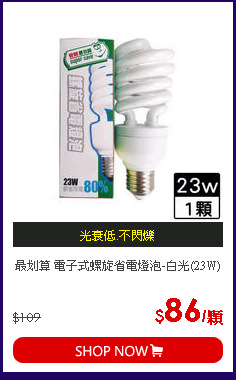 最划算 電子式螺旋省電燈泡-白光(23W)