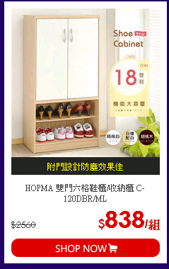 HOPMA 雙門六格鞋櫃/收納櫃 C-120DBR/ML
